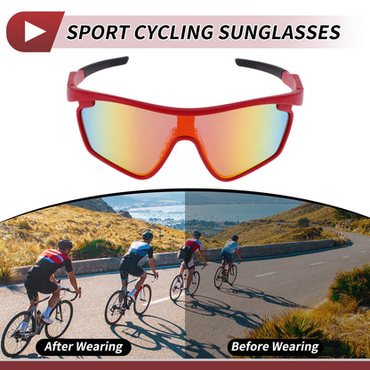 Goggles Red Lens Red Frame PC for Motorcycle