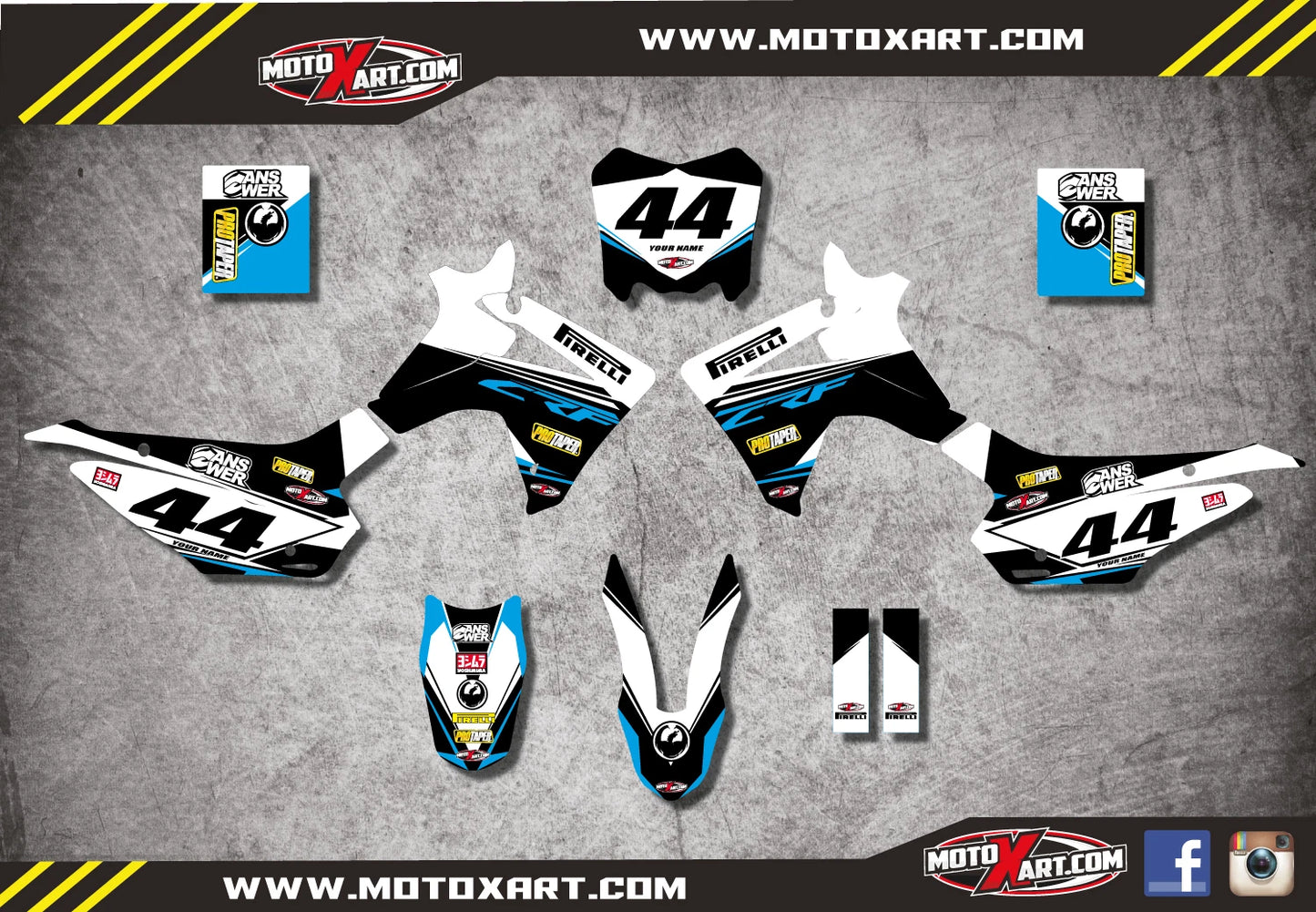Custom Graphics Full Kit for Honda CRF 110 EURO Style Stickers (2013-2018)