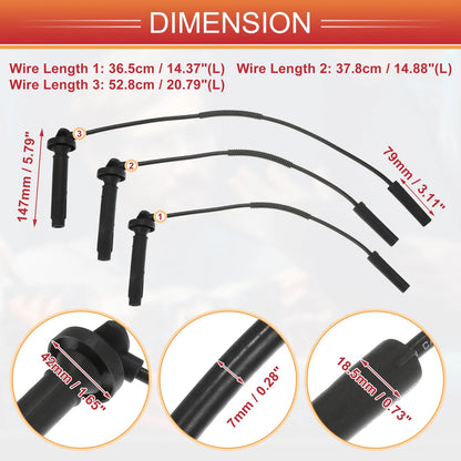 4 Pcs Spark Plug Wire Ignition Coil Cable for Subaru Baja, Forester (2003-2008)