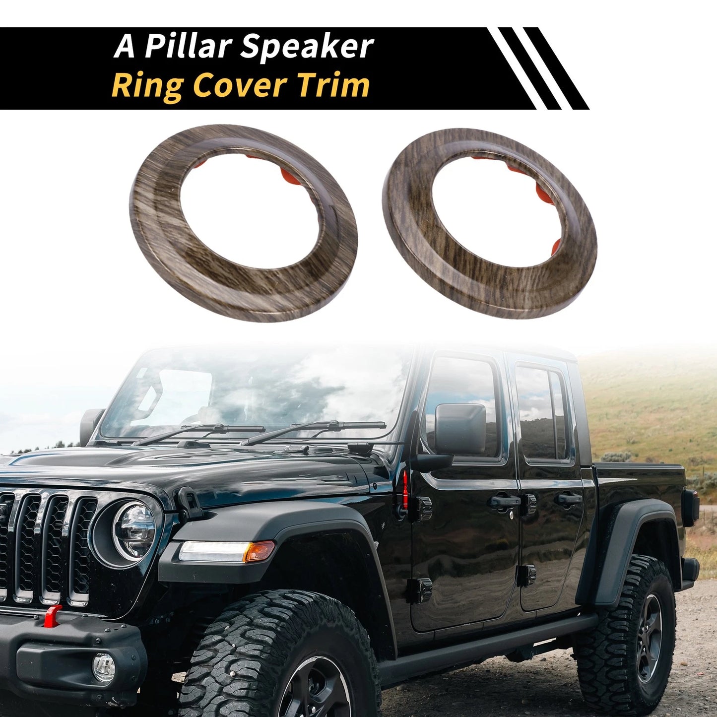 A Pillar Speaker Ring Cover Trim for Jeep Wrangler JK (2007-2014) Brown