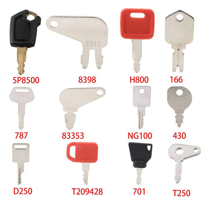 Ignition Key Set for John Deere, Caterpillar, Komatsu, Bobcat