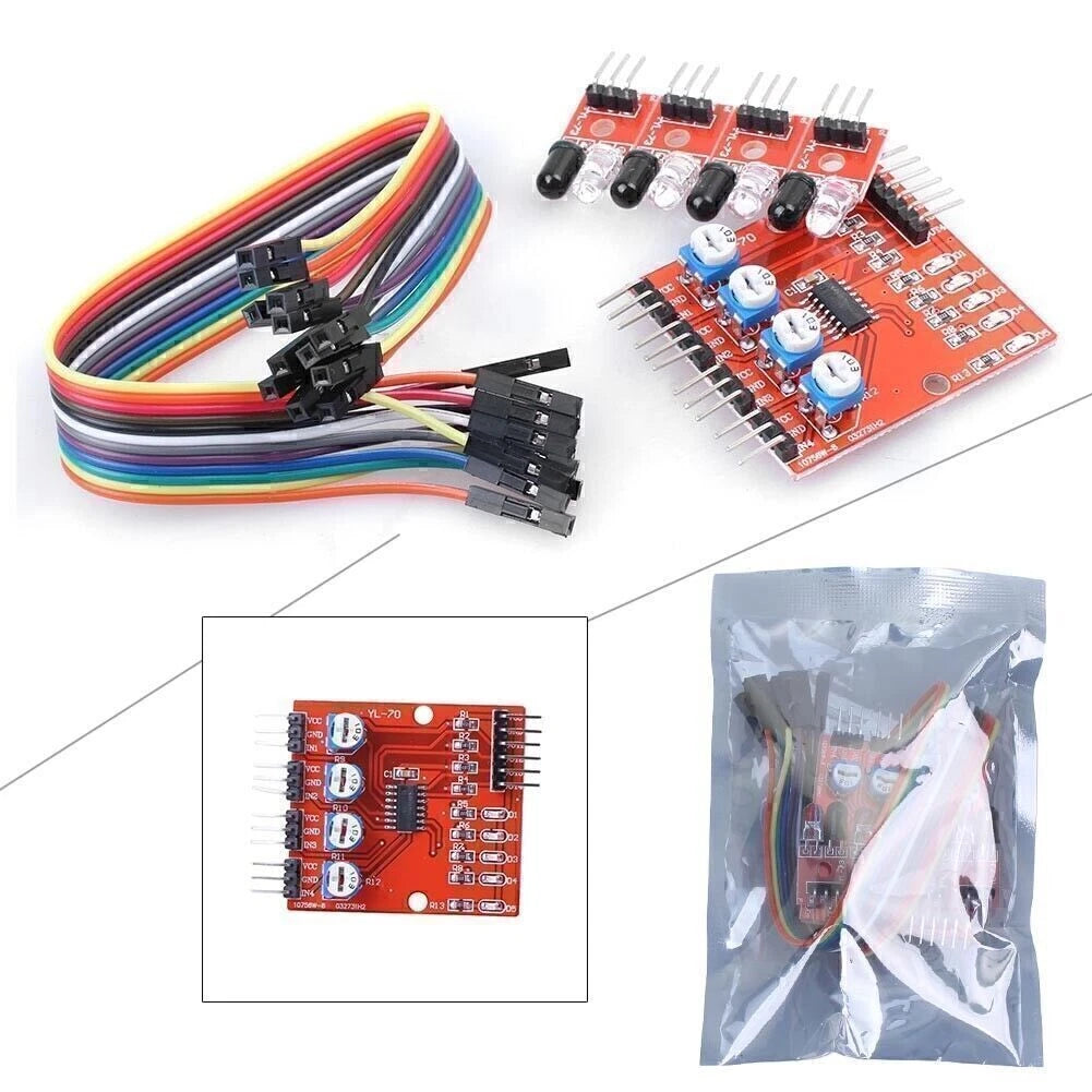 4 Channel IR Infrared Detector Sensor Module Set for Smart Car
