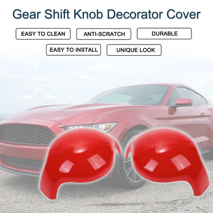 Red Gear Shift Knob Cover for Ford Mustang (2015-2023) 1 Set