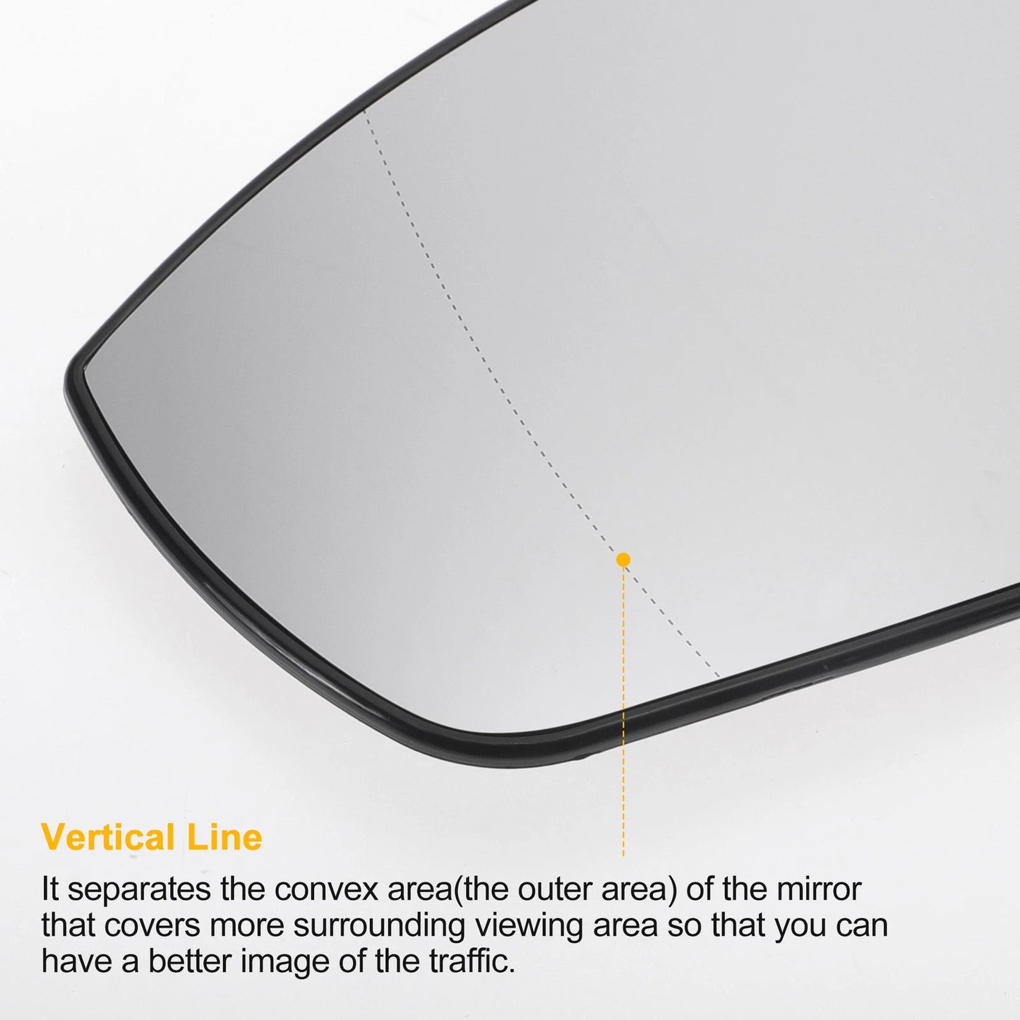 Left Side White Heated Mirror Glass for Ford Grand C-Max (2010-2019)