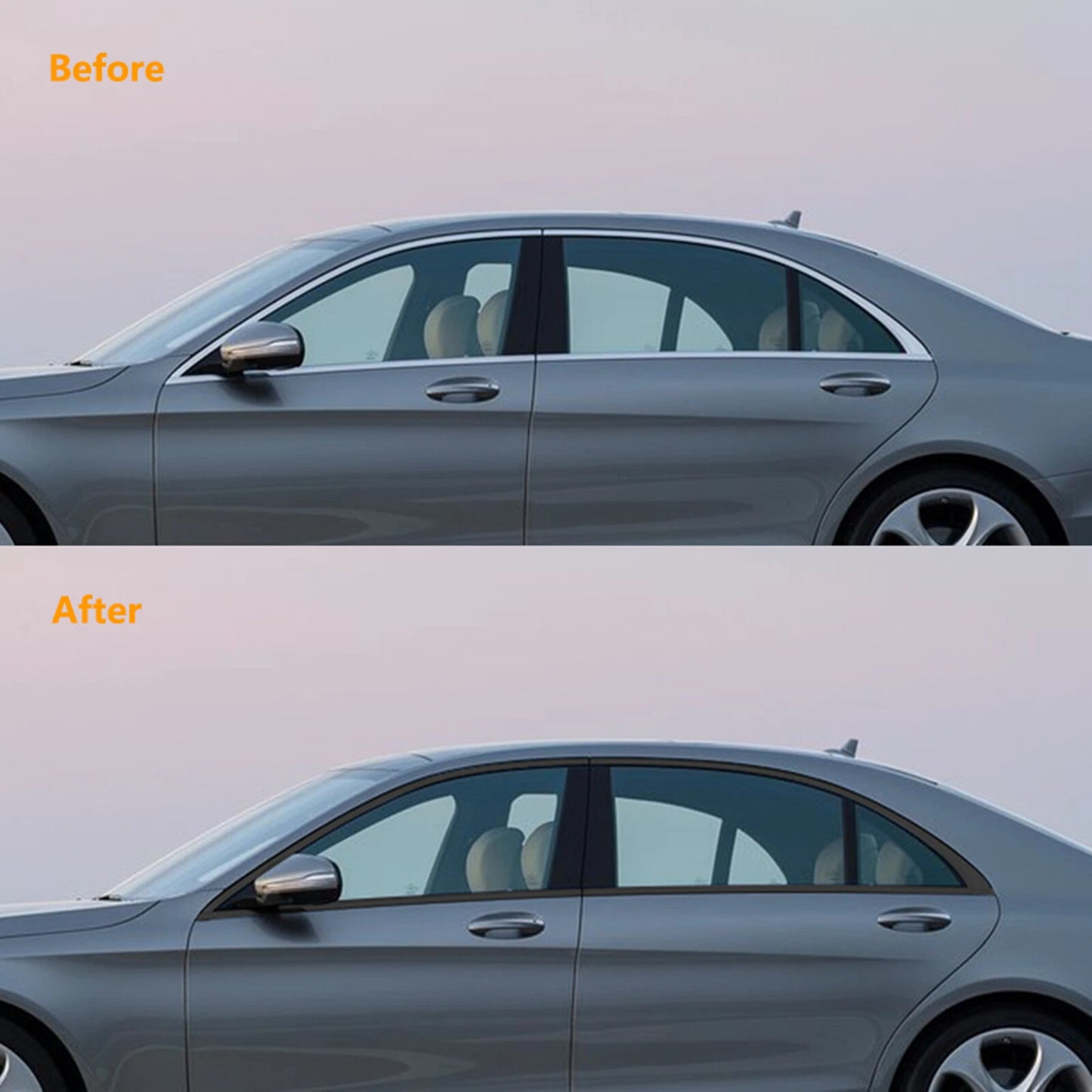 Gloss Black Window Strip Trim for Mercedes Benz S-Class W222 (2013-2022)