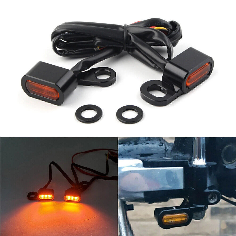 Black Front Turn Signal Lights for Harley Dyna (1996-2017)
