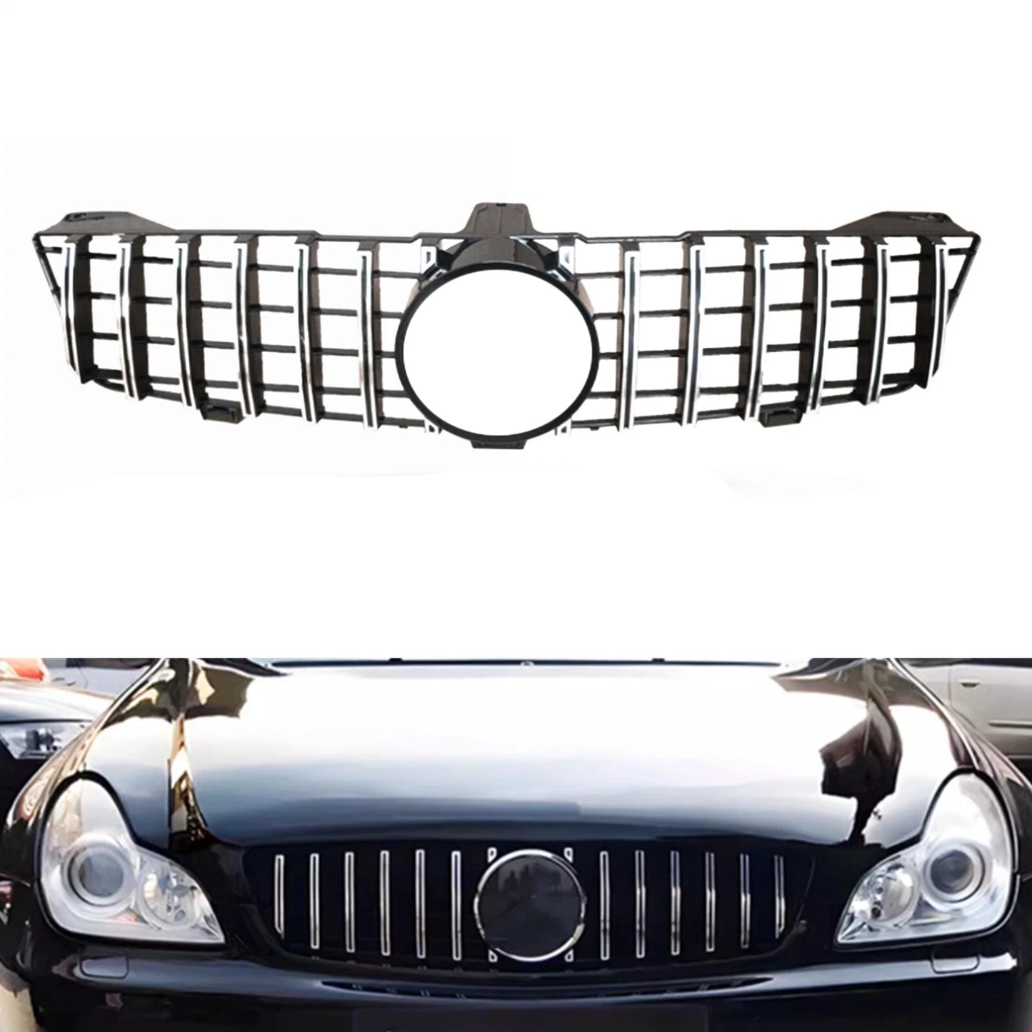 Front Bumper Grille GT Style for Mercedes Benz CLS W219 (2009-2011)
