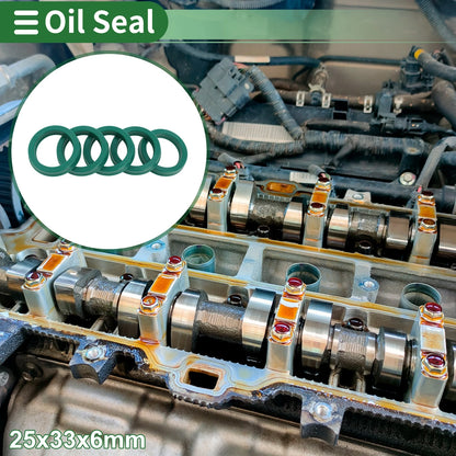 Oil Seal Rotary Shaft TPU 25x33x6mm High Pressure Green 5 pcs