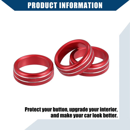 AC Control Switch Knob Cover 3 x for Honda Fit (2020-2023) Red