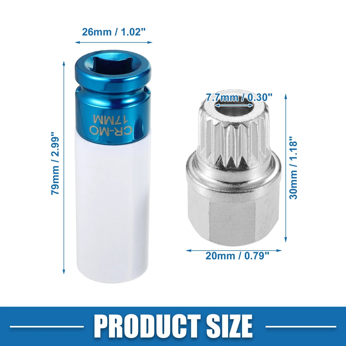 Wheel Screw Lock Lug Nut Kit  with Socket Protector for BMW (2019-2023)