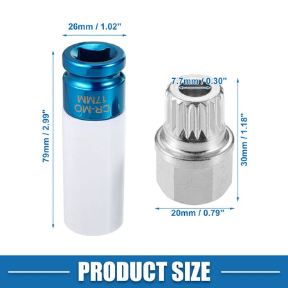 Wheel Screw Lock Lug Nut Kit  with Socket Protector for BMW (2019-2023)