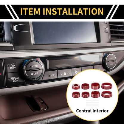Knob Cover Ring Light Switch for GMC Sierra Red (2014-2018)