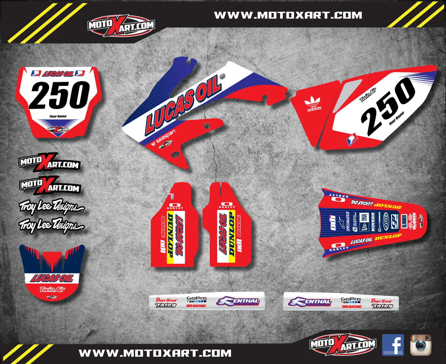 Custom Graphics Full Kit for Honda CRF 250 (2003-2005) ACTIVE Style Stickers