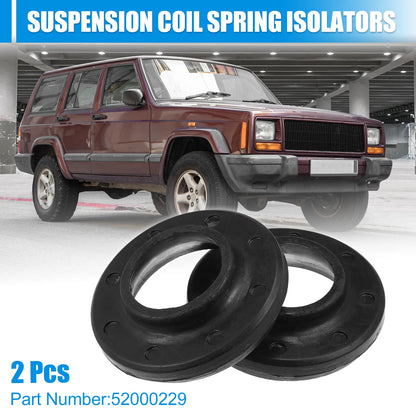 2 x Front Upper Coil Spring Insulators for Jeep (52000229) Black