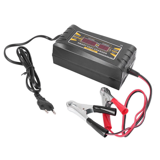 12V 10A Smart Fast Lead-acid Battery Charger with LCD for Car & Motorcycle