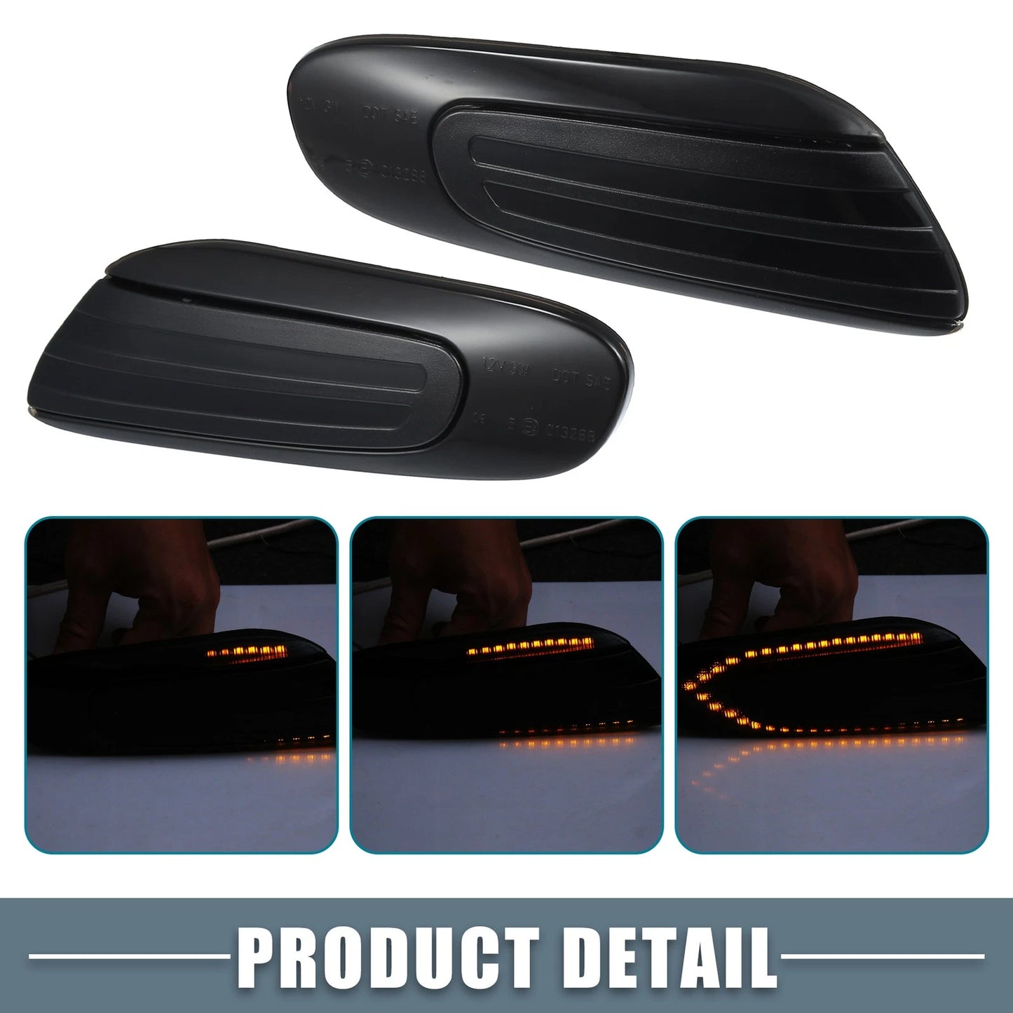 Smoked Black Lens LED Side Marker Lights for Mini Cooper F55 F56 F57 (2014-2023)