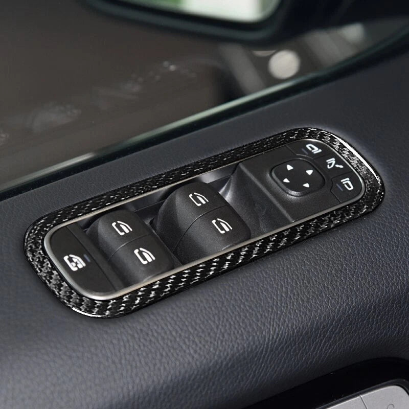 Real Carbon Fiber Window Lift Panel Cover Trim for Benz G500 G63 W464 2019-2023