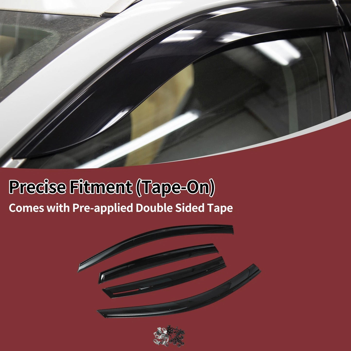 Window Deflectors for Nissan Altima Side Vent Visors Black (2007-2012)