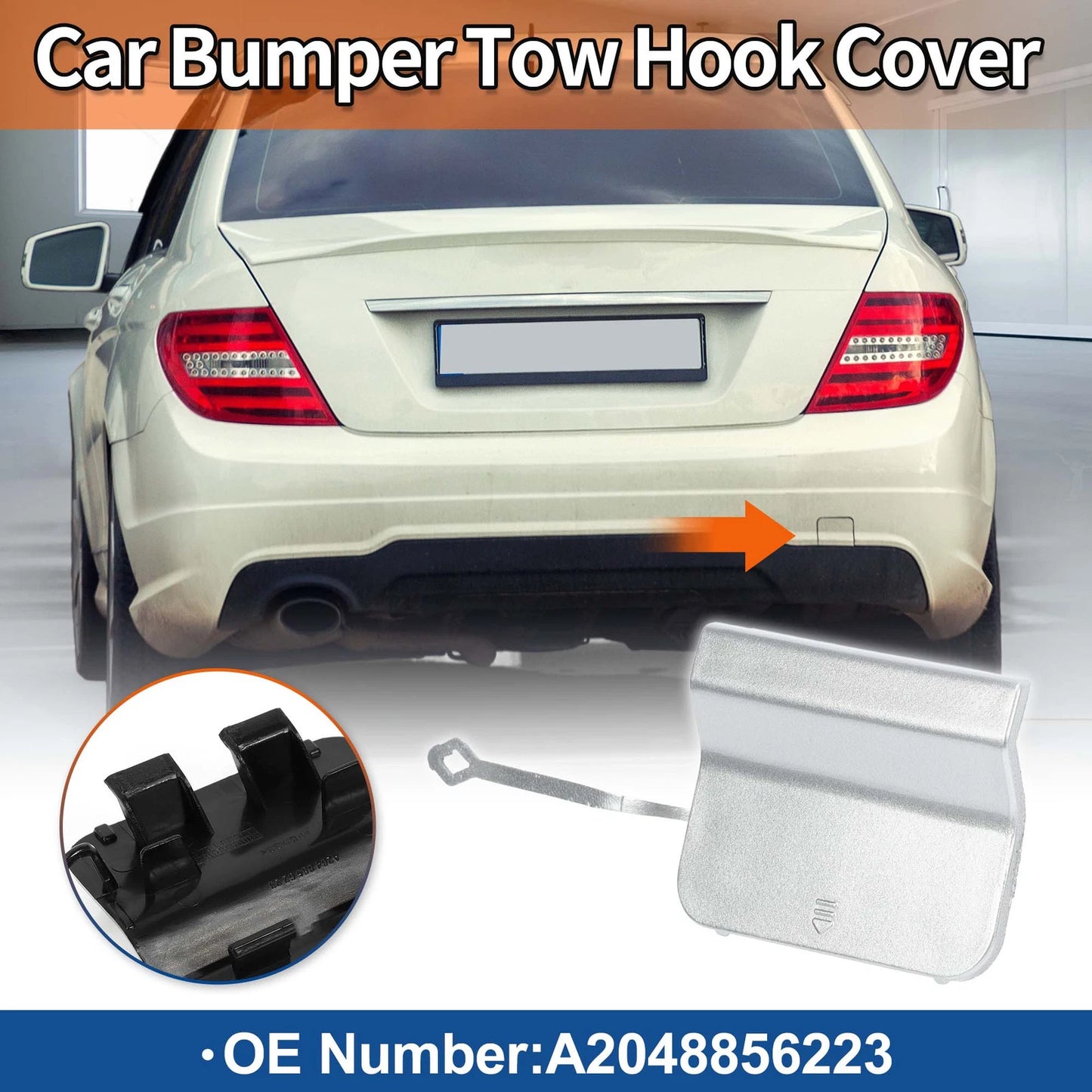 Rear Right Tow Hook Cover for Mercedes-Benz C-Class (2012-2015)