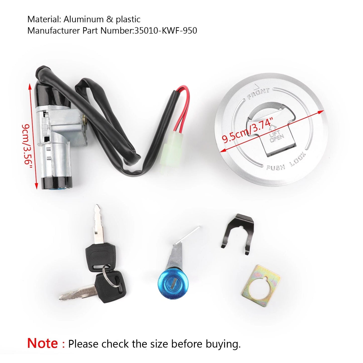 Ignition Switch & Fuel Cap Set for Honda CBF125 (2009-2013)