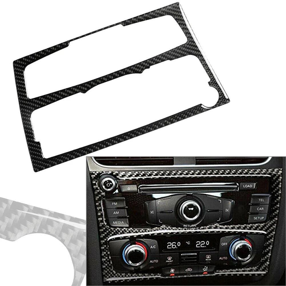 Carbon Fiber AC/CD Panel Frame Cover Trim for Audi A4 B8 A5 (2010-2016)
