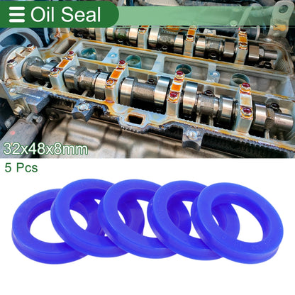Oil Seal / 32x48x8mm / Seal Ring Rotary Shaft TPU High Pressure Blue 5 Pcs
