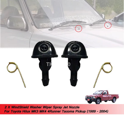 2 x Windshield Washer Wiper Jet Nozzles for Toyota Hilux MK3 MK4 (1988-1997)