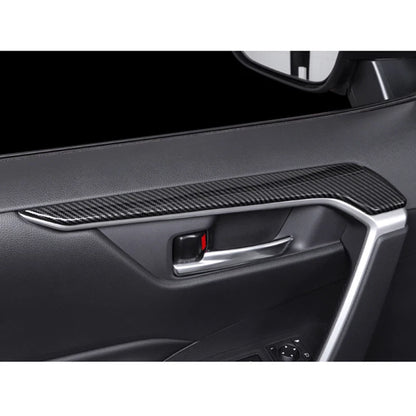 ABS Carbon Fiber Door Armrest Cover Trim for Toyota RAV4 (2019–2023)