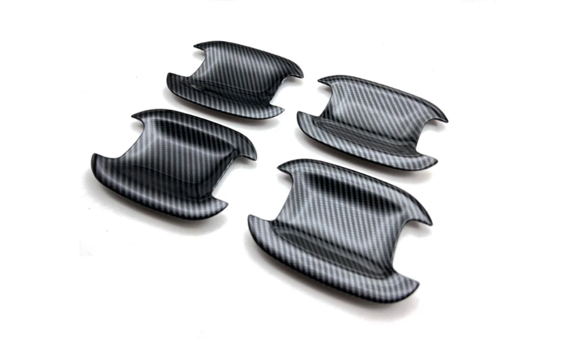 ABS Carbon Fiber Door Handle Bowl Frame Cover Trim for 2021-2023 Ford F150 4x