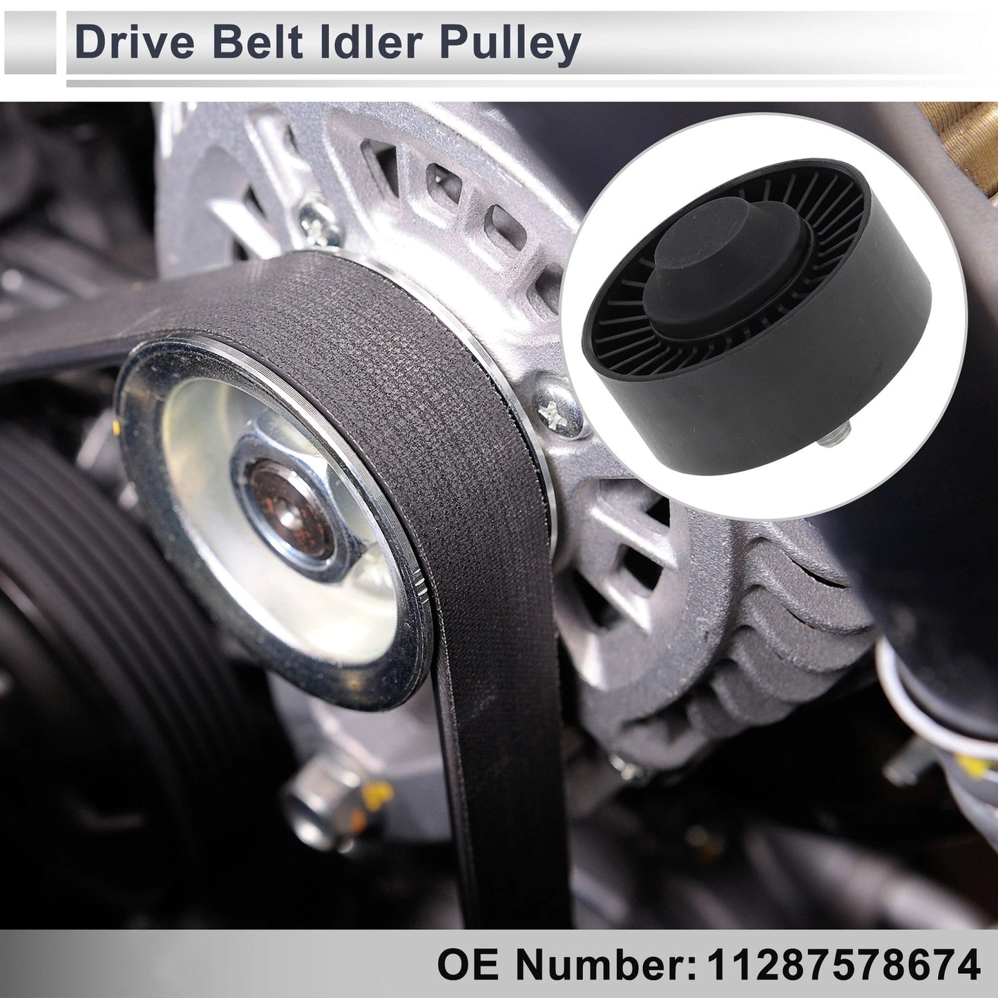 Drive Belt Idler Pulley for BMW Series 3 (2008-2012) - Black 1 x Piece