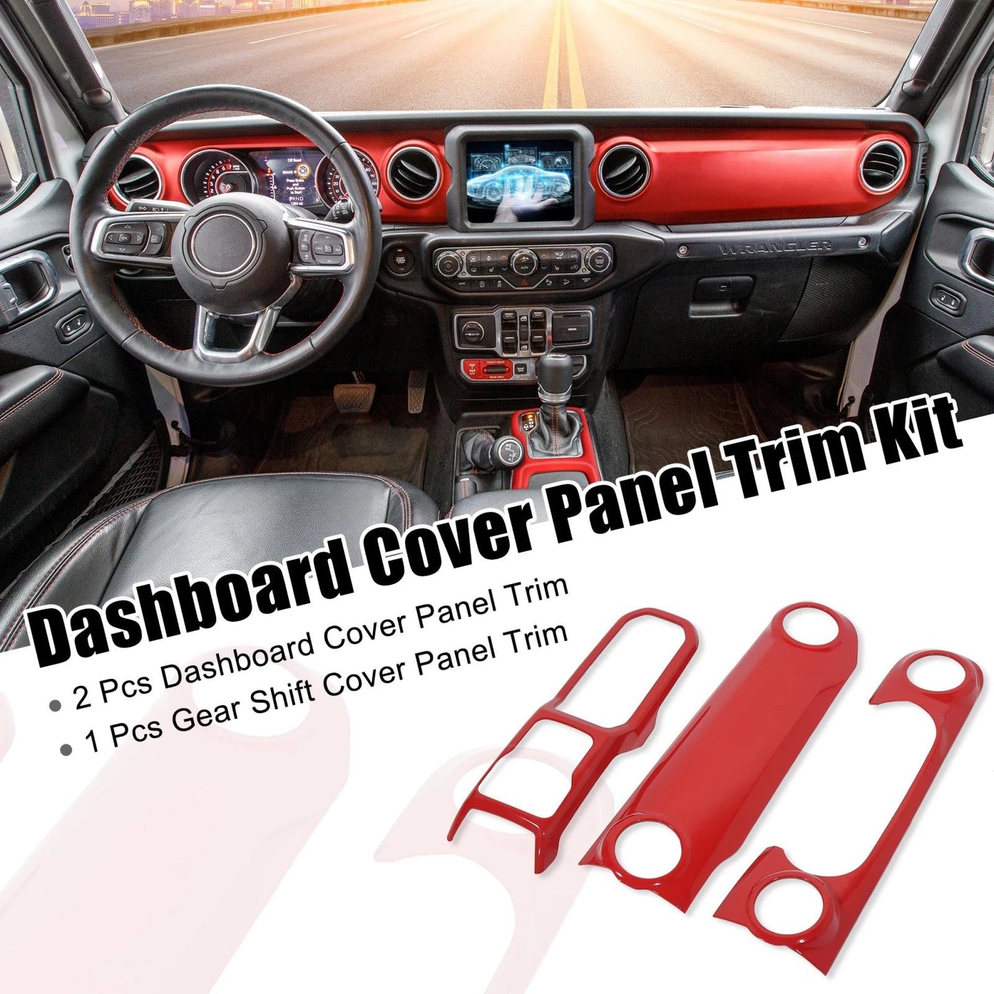 Center Console Dashboard Trim Cover Kit for Jeep Wrangler (2007-2018)