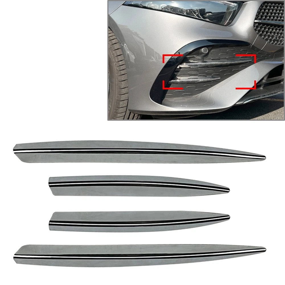 Fog Light Strips Grille Cover Trim Chrome for Mercedes Benz A Class (23-)