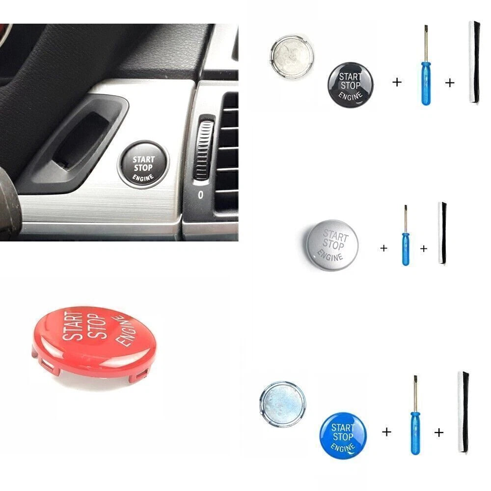 Gloss Silver Start Stop Engine Button Cover for BMW E81 E87 E90 E91 (2006-2013)