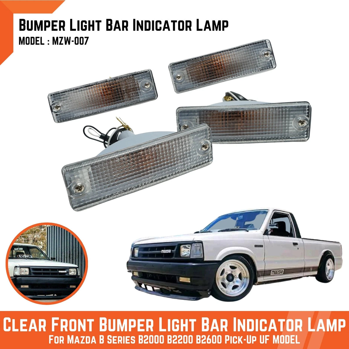 Bumper Turn Signal Light for Mazda B-Series B2000 B2200 Bravo (1986-1993)