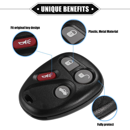 4 Button Keyless Entry Remote Key Cover for Buick Enclave with Blade(2008–2024)