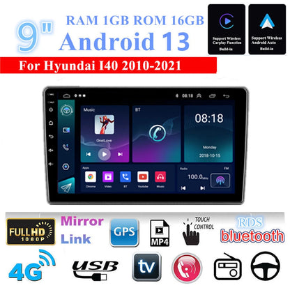 9" Android 13 GPS Stereo Radio for 2010-2021 Hyundai I40