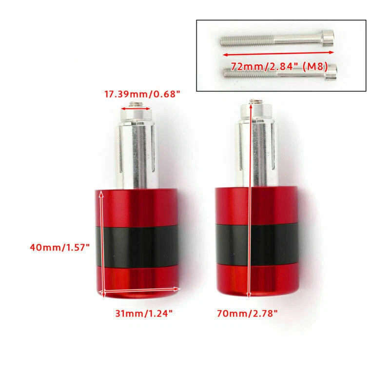 22mm Aluminum Red Motorcycle Handlebar Weights for F1 F2
