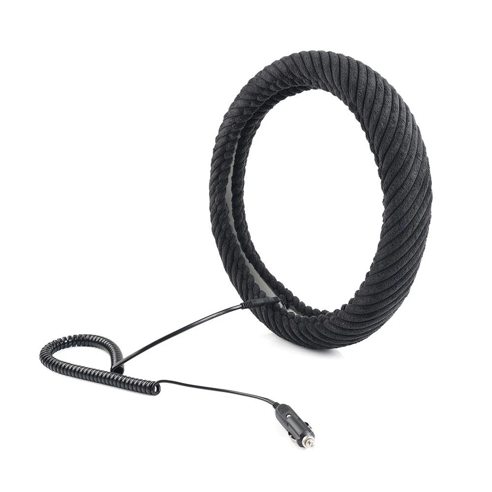 Heated Steering Wheel Cover 14.5-15.5in for Tangle Free Design