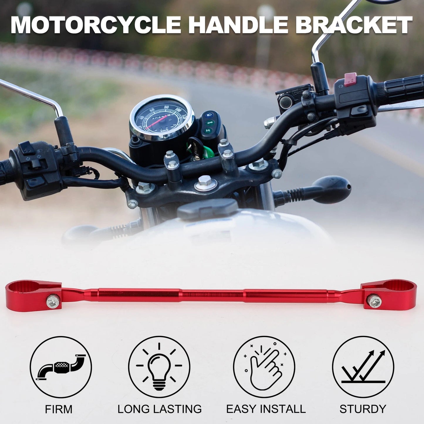 Handlebar Bracket Adjustable for Motorcycle Red 1 x