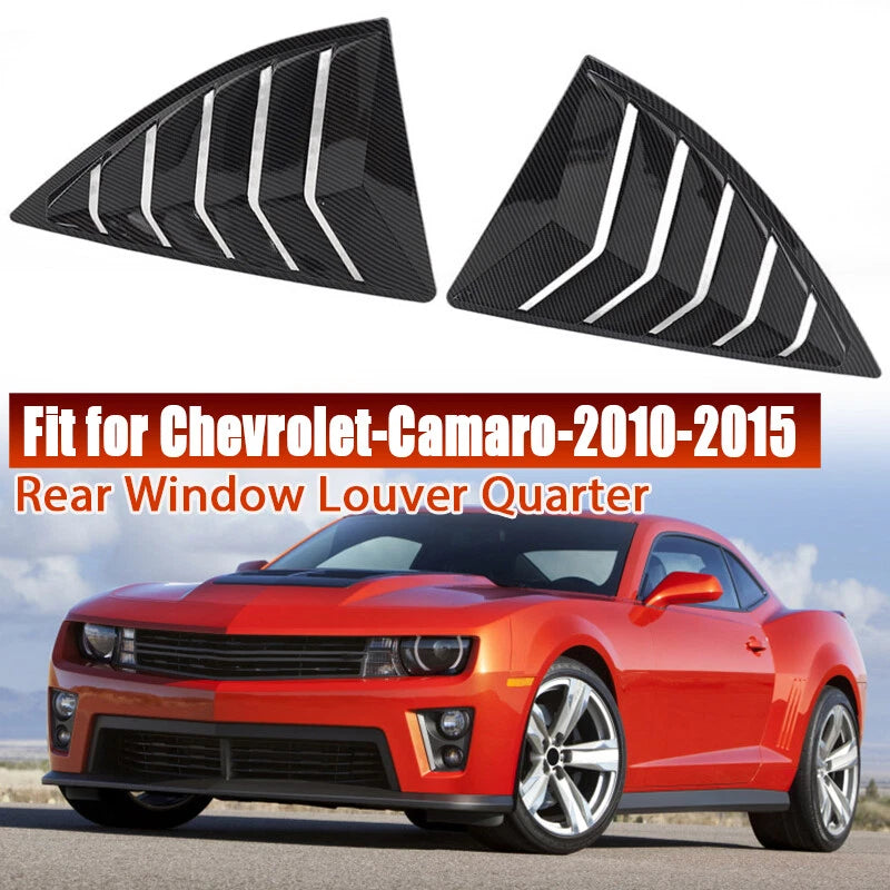 2010-2015 Chevy Camaro Side Window Louvers 2 x Sun Shade Covers Carbon Fiber