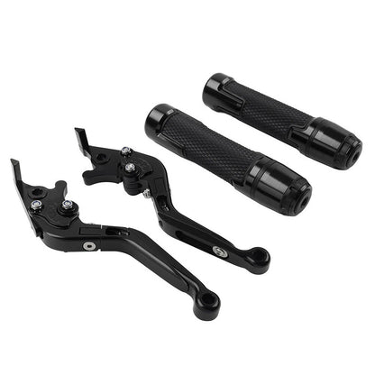 Black Extendable Brake Clutch Levers Grips Set for BMW F650GS (2002-2007)