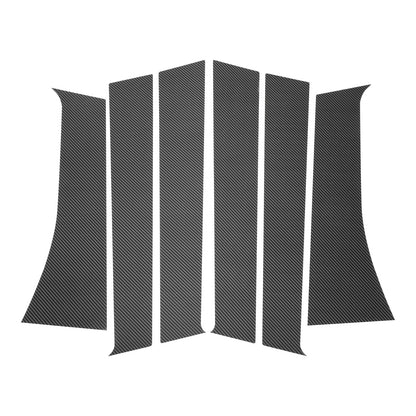 6 Pcs Door Pillar Window Trim Carbon Fiber for Mitsubishi Xpander (2018-2023)