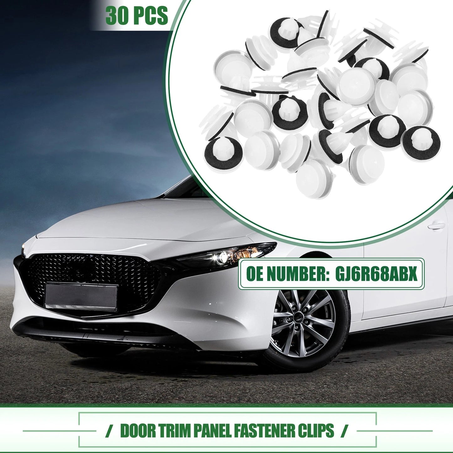30 Pcs Door Trim Panel Clips for Mazda 3 (2004-2009)