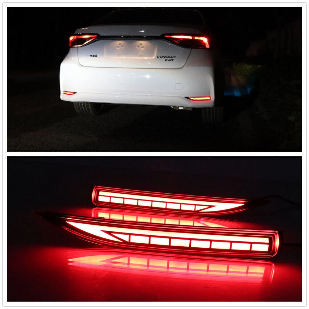 2 x LED Rear Fog Lamps for Toyota Corolla Sedan (2019-2023) Red
