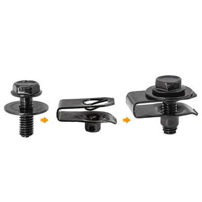 25 x Body Bolts & 25 x U-nut Clips for Engine Cover Undertray Splash Shield
