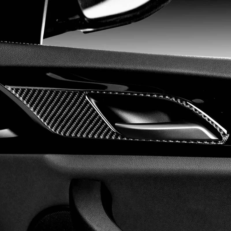 Carbon Fiber Interior Door Handle Knob Cover Trim Fit For BMW X3 X4 G01 G02