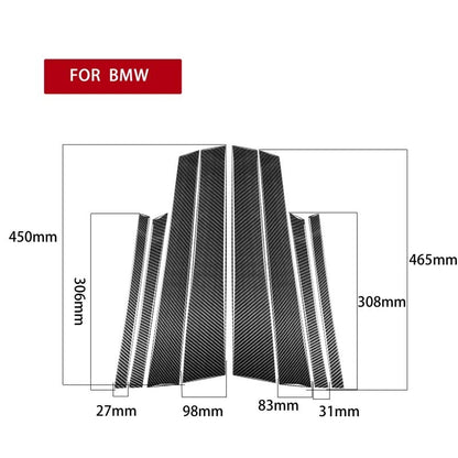 Carbon Fiber Door B Pillar Post Cover Sticker Trim Fit For BMW F16 X6 2014-2018