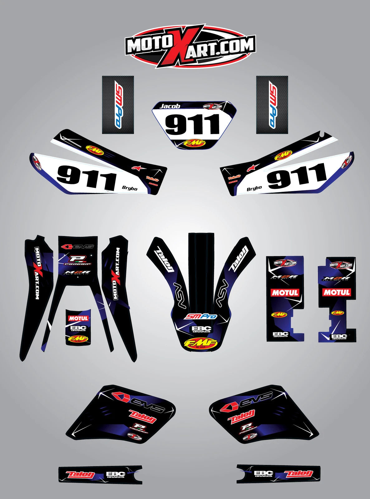 Custom Sticker Kit for Yamaha TTR 250 (2006-2009) - Barbed Style Decals