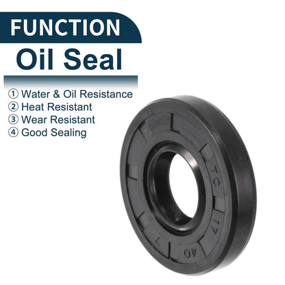 Oil Seal 17x40x7mm NBR Rubber Rotary Shaft Seal Black 5Pcs for Make Model