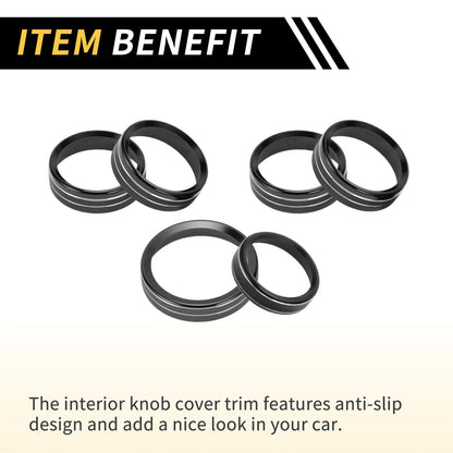 Air Conditioning Button Cover Trim for Ford F-150 XLT (2016-2019) Black 1 Set